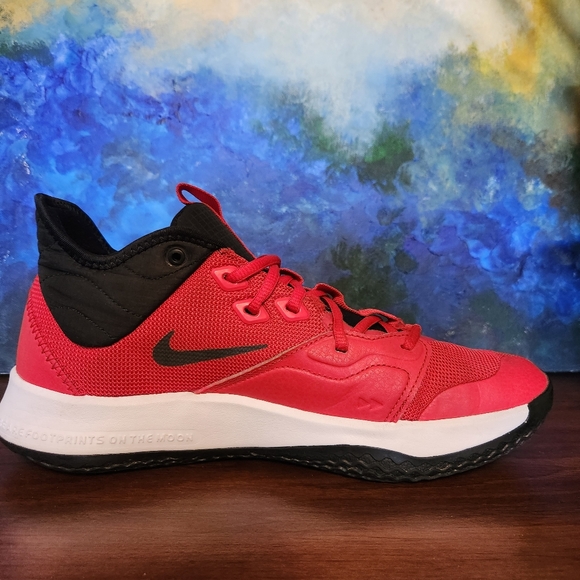 Nike Men's PG 3 Basketball Shoes, University Red/White/Black, Size: 9 - Picture 3 of 16